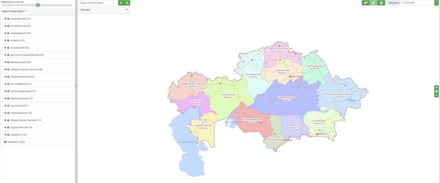 Кадастровая карта казахстана официальный сайт